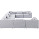  Manufacturer Color_Grey -- Cube 144" Grey Fabric Upholstered 8 pc Modular Sectional IMAGE 5