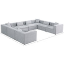  Manufacturer Color_Grey -- Cube 144" Grey Fabric Upholstered 8 pc Modular Sectional IMAGE 9