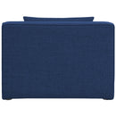  Manufacturer Color_Navy -- Cube Navy Fabric Upholstered Modular Armless Chair IMAGE 3