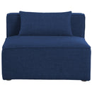  Manufacturer Color_Navy -- Cube Navy Fabric Upholstered Modular Armless Chair IMAGE 4