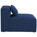  Manufacturer Color_Navy -- Cube Navy Fabric Upholstered Modular Armless Chair IMAGE 5