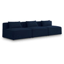  Manufacturer Color_Navy -- Cube 108" Navy Fabric Upholstered 3 pc Armless Modular Sofa IMAGE 1