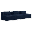  Manufacturer Color_Navy -- Cube 108" Navy Fabric Upholstered 3 pc Armless Modular Sofa IMAGE 7