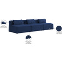  Manufacturer Color_Navy -- Cube 108" Navy Fabric Upholstered 3 pc Armless Modular Sofa IMAGE 8