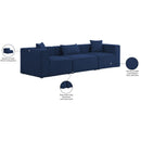 Manufacturer Color_Navy -- Cube 108" Navy Fabric Upholstered 3 pc Modular Sofa IMAGE 10