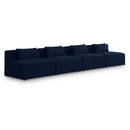  Manufacturer Color_Navy -- Cube 144" Navy Fabric Upholstered 4 pc Armless Modular Sofa IMAGE 1