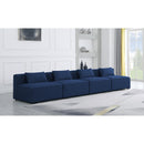  Manufacturer Color_Navy -- Cube 144" Navy Fabric Upholstered 4 pc Armless Modular Sofa IMAGE 2