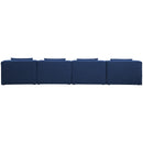  Manufacturer Color_Navy -- Cube 144" Navy Fabric Upholstered 4 pc Armless Modular Sofa IMAGE 3