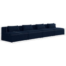  Manufacturer Color_Navy -- Cube 144" Navy Fabric Upholstered 4 pc Armless Modular Sofa IMAGE 7