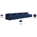 Meridian Cube Navy Durable Linen Textured Modular Sofa IMAGE 8