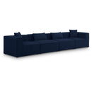  Manufacturer Color_Navy -- Cube 144" Navy Fabric Upholstered 4 pc Modular Sofa IMAGE 1