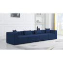  Manufacturer Color_Navy -- Cube 144" Navy Fabric Upholstered 4 pc Modular Sofa IMAGE 2