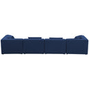  Manufacturer Color_Navy -- Cube 144" Navy Fabric Upholstered 4 pc Modular Sofa IMAGE 3