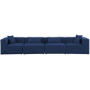  Manufacturer Color_Navy -- Cube 144" Navy Fabric Upholstered 4 pc Modular Sofa IMAGE 4