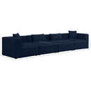  Manufacturer Color_Navy -- Cube 144" Navy Fabric Upholstered 4 pc Modular Sofa IMAGE 9