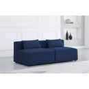  Manufacturer Color_Navy -- Cube 72" Navy Fabric Upholstered 2 pc Armless Modular Loveseat IMAGE 2
