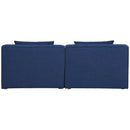  Manufacturer Color_Navy -- Cube 72" Navy Fabric Upholstered 2 pc Armless Modular Loveseat IMAGE 3
