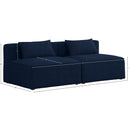  Manufacturer Color_Navy -- Cube 72" Navy Fabric Upholstered 2 pc Armless Modular Loveseat IMAGE 7
