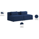  Manufacturer Color_Navy -- Cube 72" Navy Fabric Upholstered 2 pc Armless Modular Loveseat IMAGE 8