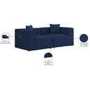  Manufacturer Color_Navy -- Cube 72" Navy Fabric Upholstered 2 pc Modular Loveseat IMAGE 10