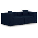  Manufacturer Color_Navy -- Cube 72" Navy Fabric Upholstered 2 pc Modular Loveseat IMAGE 1