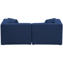  Manufacturer Color_Navy -- Cube 72" Navy Fabric Upholstered 2 pc Modular Loveseat IMAGE 3