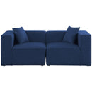  Manufacturer Color_Navy -- Cube 72" Navy Fabric Upholstered 2 pc Modular Loveseat IMAGE 4