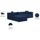 Meridian Cube Navy Durable Linen Textured Modular Sectional IMAGE 15