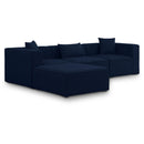  Manufacturer Color_Navy -- Cube 108" Navy Fabric Upholstered 4 pc Modular Sectional IMAGE 1