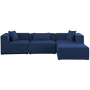  Manufacturer Color_Navy -- Cube 108" Navy Fabric Upholstered 4 pc Modular Sectional IMAGE 8