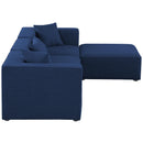  Manufacturer Color_Navy -- Cube 108" Navy Fabric Upholstered 4 pc Modular Sectional IMAGE 9