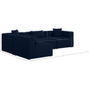 Meridian Cube Navy Durable Linen Textured Modular Sectional IMAGE 14