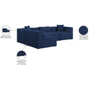  Manufacturer Color_Navy -- Cube 108" Navy Fabric Upholstered 4 pc Modular Sectional IMAGE 15
