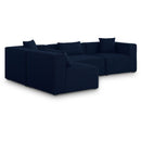  Manufacturer Color_Navy -- Cube 108" Navy Fabric Upholstered 4 pc Modular Sectional IMAGE 1