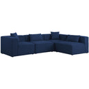  Manufacturer Color_Navy -- Cube 108" Navy Fabric Upholstered 4 pc Modular Sectional IMAGE 2