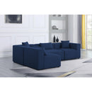  Manufacturer Color_Navy -- Cube 108" Navy Fabric Upholstered 4 pc Modular Sectional IMAGE 3
