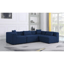  Manufacturer Color_Navy -- Cube 108" Navy Fabric Upholstered 4 pc Modular Sectional IMAGE 4
