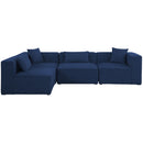  Manufacturer Color_Navy -- Cube 108" Navy Fabric Upholstered 4 pc Modular Sectional IMAGE 7