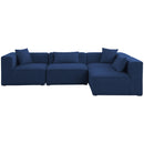  Manufacturer Color_Navy -- Cube 108" Navy Fabric Upholstered 4 pc Modular Sectional IMAGE 8
