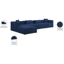  Manufacturer Color_Navy -- Cube 144" Navy Fabric Upholstered 5 pc Modular Sectional IMAGE 15