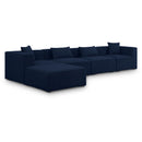  Manufacturer Color_Navy -- Cube 144" Navy Fabric Upholstered 5 pc Modular Sectional IMAGE 1