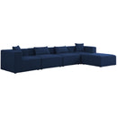  Manufacturer Color_Navy -- Cube 144" Navy Fabric Upholstered 5 pc Modular Sectional IMAGE 2
