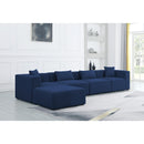  Manufacturer Color_Navy -- Cube 144" Navy Fabric Upholstered 5 pc Modular Sectional IMAGE 3