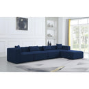  Manufacturer Color_Navy -- Cube 144" Navy Fabric Upholstered 5 pc Modular Sectional IMAGE 4