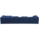  Manufacturer Color_Navy -- Cube 144" Navy Fabric Upholstered 5 pc Modular Sectional IMAGE 5