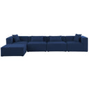 Manufacturer Color_Navy -- Cube 144" Navy Fabric Upholstered 5 pc Modular Sectional IMAGE 7