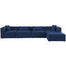  Manufacturer Color_Navy -- Cube 144" Navy Fabric Upholstered 5 pc Modular Sectional IMAGE 8