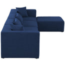  Manufacturer Color_Navy -- Cube 144" Navy Fabric Upholstered 5 pc Modular Sectional IMAGE 9