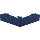  Manufacturer Color_Navy -- Cube 108" Navy Fabric Upholstered 5 pc Modular Sectional IMAGE 3