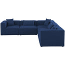  Manufacturer Color_Navy -- Cube 108" Navy Fabric Upholstered 5 pc Modular Sectional IMAGE 4